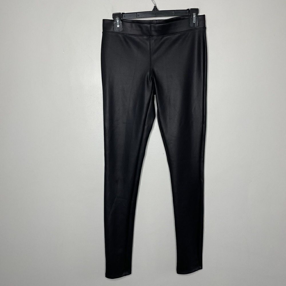 EXPRESS Pants Womens Small Black Faux Leather Skinny Leggings Flat Front Pull-On